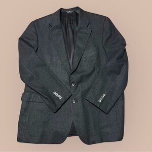 CHAPS RALPH LAUREN Vintage Black Virgin Wool Blazer Union Made In USA Career